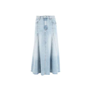 MOTHER The Full Swing Fray Denim Skirt