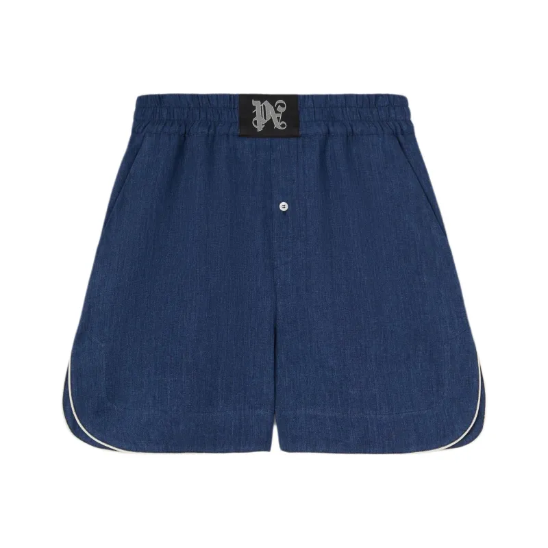 PALM ANGELS Monogram Patch Elastic Waist Boxer Shorts-0
