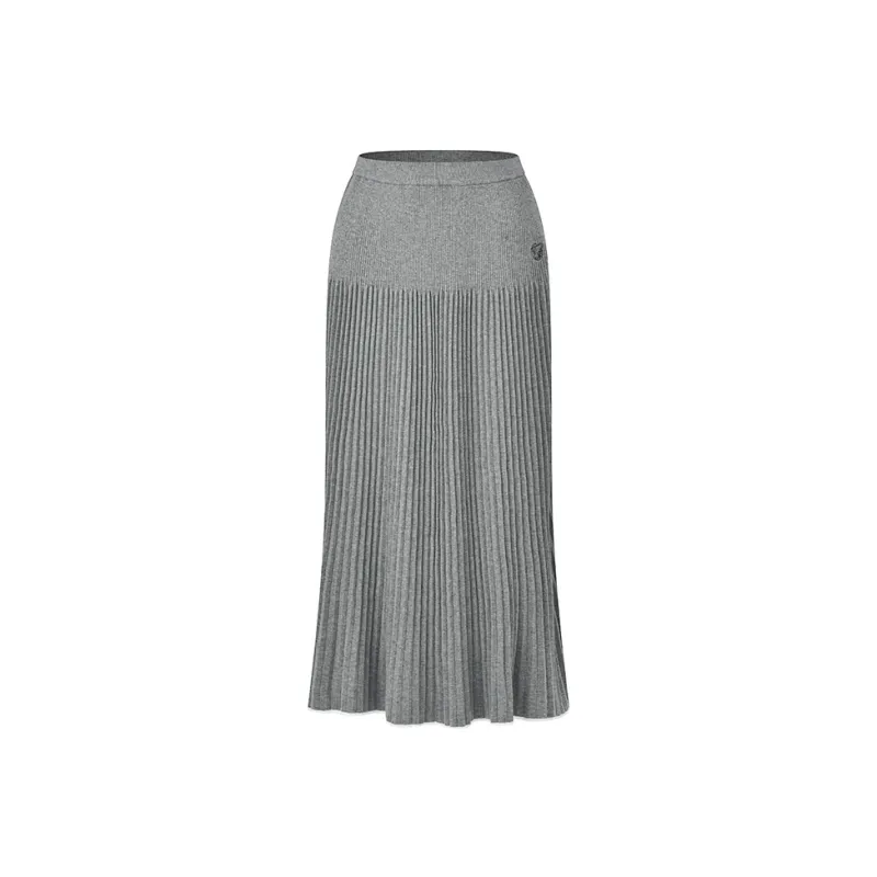 RARE Knit Long Skirts Women's Gray-0