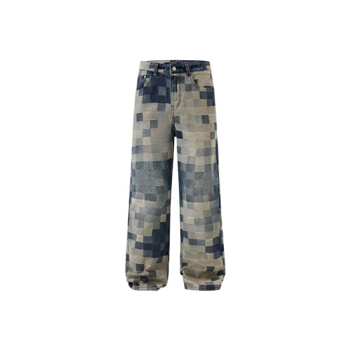 YINLEI Jeans Unisex Vintage Blue