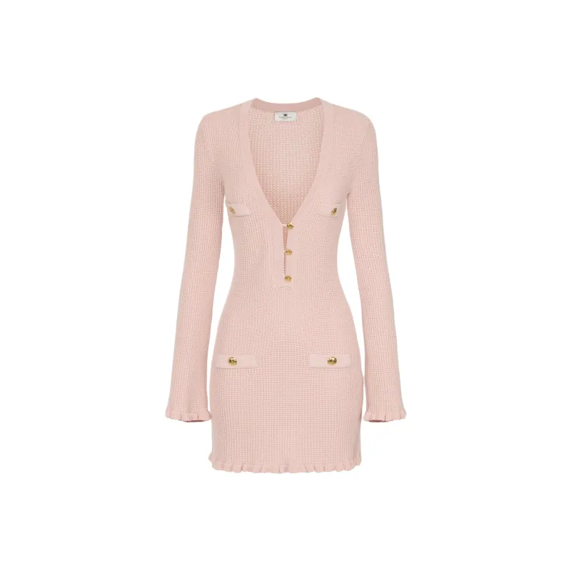 Elisabetta Franchi Long-Sleeved Dresses Women's Pink-0