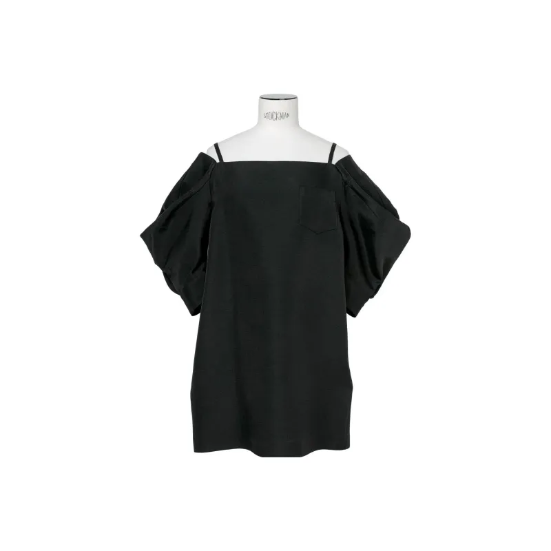 Sacai SS25 Short Sleeved Dresses Women's Black-0