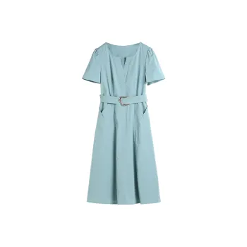 Hang Yi Court Short Sleeved Dress Women's Blue