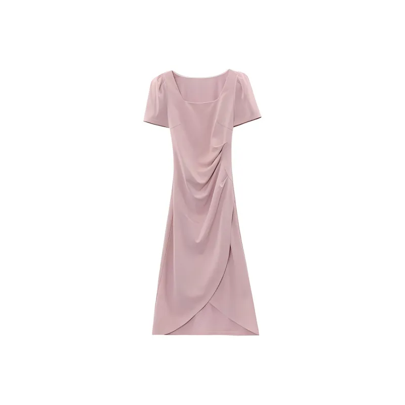 IDLE SOUL Short Sleeved Dress Women's Pink-0