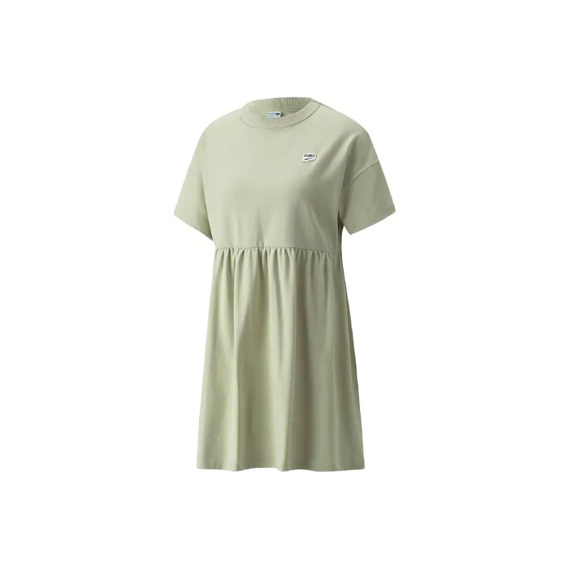 PUMA Short-Sleeved Dresses Women's Green-0
