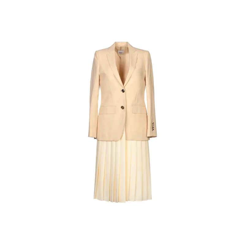 Burberry Long-Sleeved Dresses Women's Beige-0