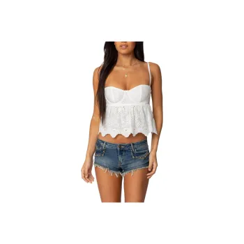 Edikted Emme Eyelet Corset Camisole Women's White