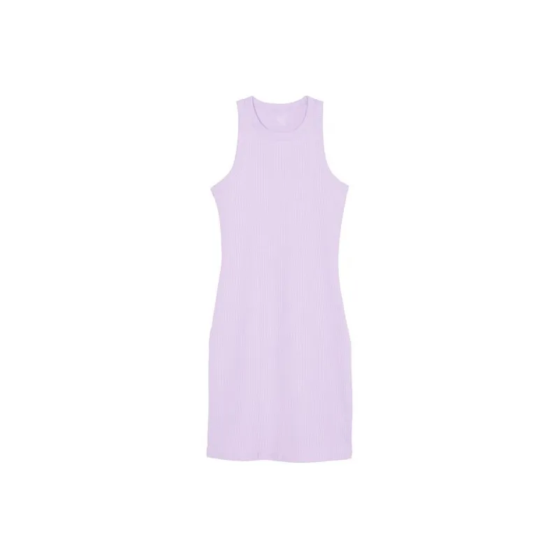 Victoria's Secret PINK CONTOUR RIBBED MINI DRESS/Pastel Lila Sleeveless Dress Women's Light Purple-0