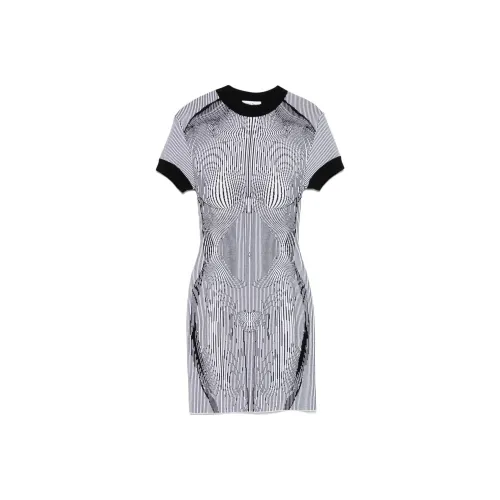 Jean Paul Gaultier The Short Morphing Pinstripes Jacquard Dress