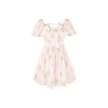 Aghr Short Sleeved Dress Women's Pink Floral