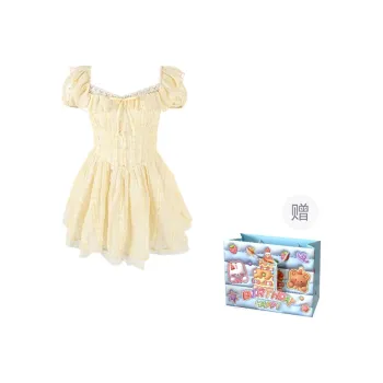 WOWI KCKS Short Sleeved Dress Women's Yellow