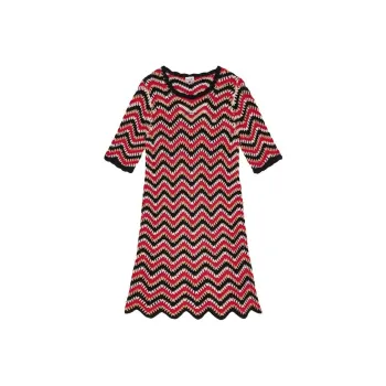 GANNI Wavey Detailed Crochet Mini Dress