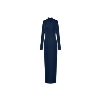 SAINT LAURENT Long-Sleeved Dresses Women's Sea Blue