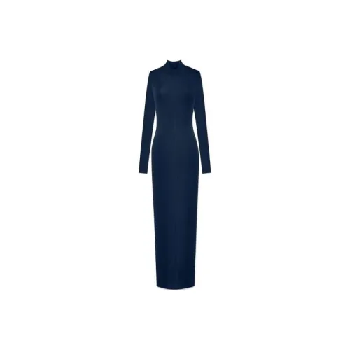 Saint Laurent paris Long-Sleeved Dresses Women's Sea Blue