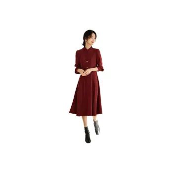 XWI Long Sleeved Dresses Women's Bordeaux Red