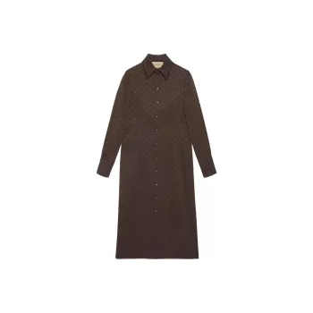 GUCCI Long-Sleeved Dresses Women's Dark Brown