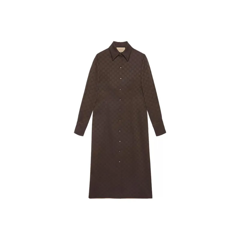 GUCCI Long-Sleeved Dresses Women's Dark Brown-0