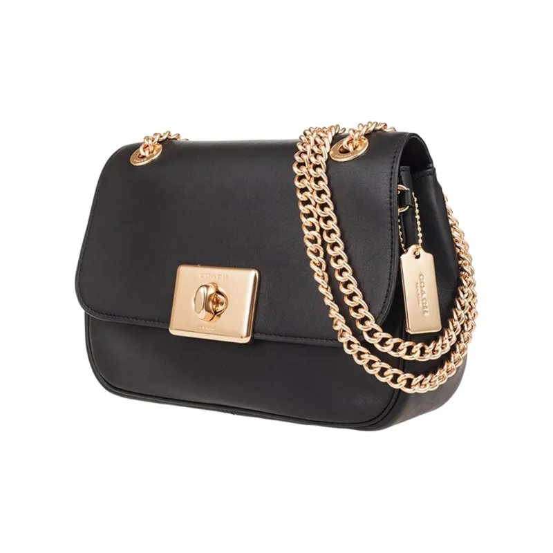 COACH Cassidy Pebbled Leather Handbag Shoulder Bag Crossbody Bag Small Size Women's Black-1