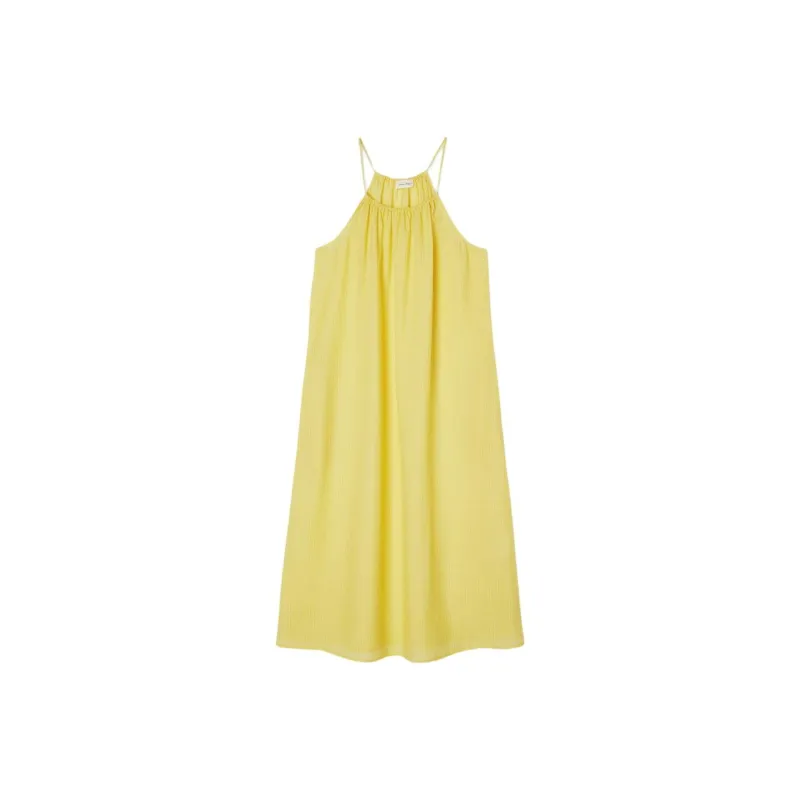 AMERICAN VINTAGE A.M SS24 ROBE FEMME PYKOBOO Slip Dresses Women's Neon Yellow-0
