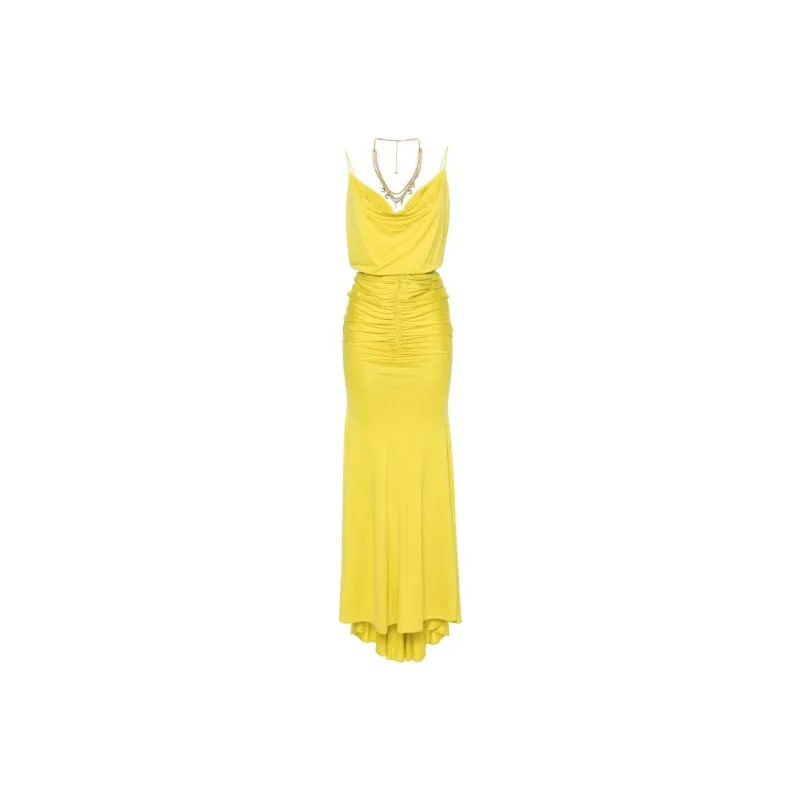Elisabetta Franchi Draped Gathered Sleeveless Dress-0