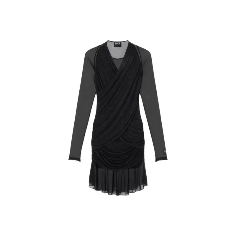 VERSACE JEANS COUTURE Long Sleeved Dress Women's Black-0