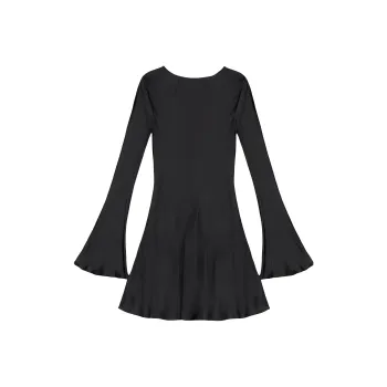 GANNI Flared-sleeve Satin Mini Dress