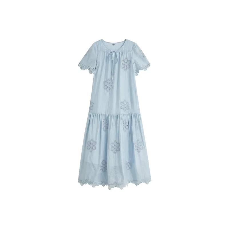 Inman Short Sleeved Dresses Women's Haze Blue-0