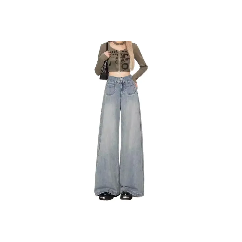 XIANSINIAO Jeans Women's Light Blue-0