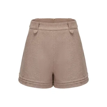 CHIWAWAMEME Casual Shorts Women's Milk Tea Beige