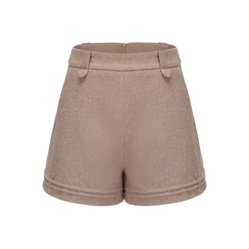 CHIWAWAMEME Casual Shorts Women's Milk Tea Beige-0