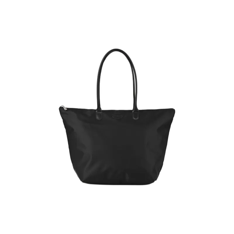 MAC DOUGLAS Nylon Tote Bag, Shopping Bag, Handbag Medium Size Unisex Black-3