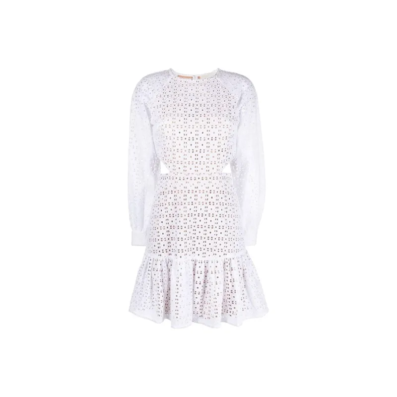 MICHAEL KORS Cotton Eyelet Cutout Mini Dress-0