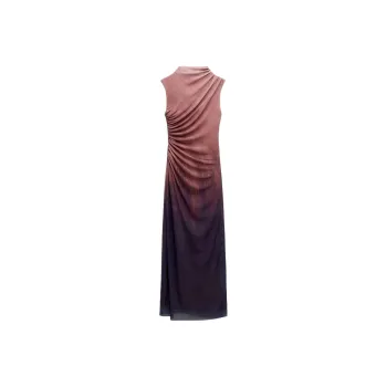 ZARA Sleeveless Dress Women's Burgundy