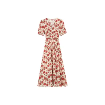 AFGGD Short Sleeved Dress Women's Floral