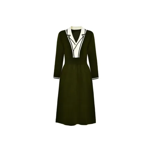 DIFFIE RIEGER Long-Sleeved Dresses Women's New Leaf Green