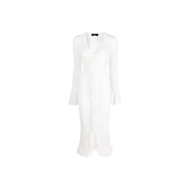 Blumarine Long-Sleeved Dresses Women's White-0