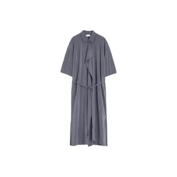Lemaire Asymmetrical Shirt Dress 'Asphalt'