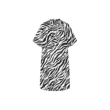 MOCO SS23 Short Sleeved Dress Women's Black White Tiger Print Color