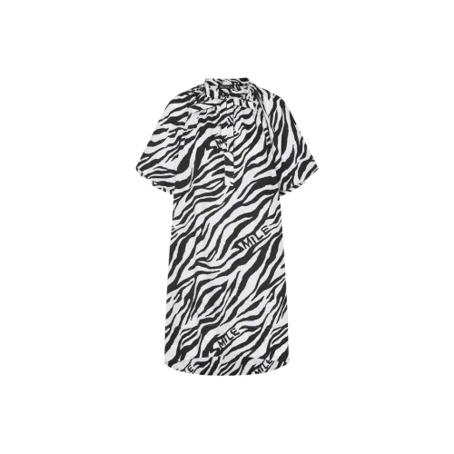MOCO SS23 Short Sleeved Dress Women's Black White Tiger Print Color
