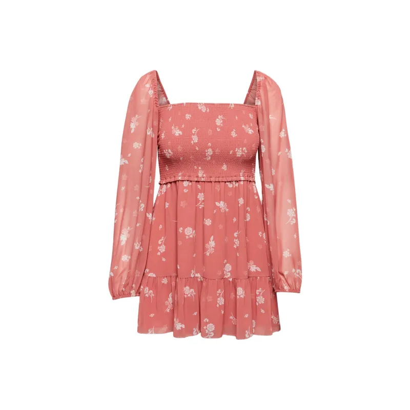 ARITZIA Wilfred Tempest Mini Dress Long-Sleeved Dresses Women's Woodblock Stamp Red/Woodblock Stamp Red-0
