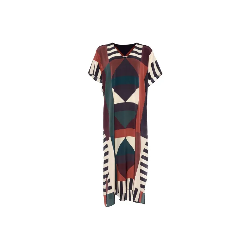 Eres Facette Printed-silk Kaftan Midi Dress-0