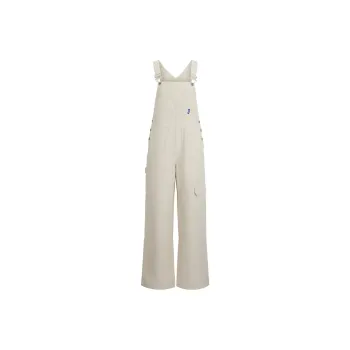 HUGO BOSS RELAXED-FIT DUNGAREES IN COTTON CANVAS Overalls Women's Beige