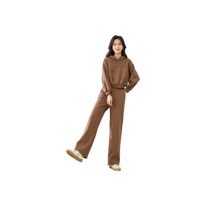 VIMLY Sweatshirt Set Women's Coffee-0