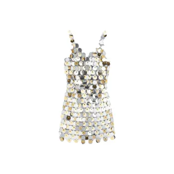 H&M Sequin Disc Mini Dress Silver/Gold