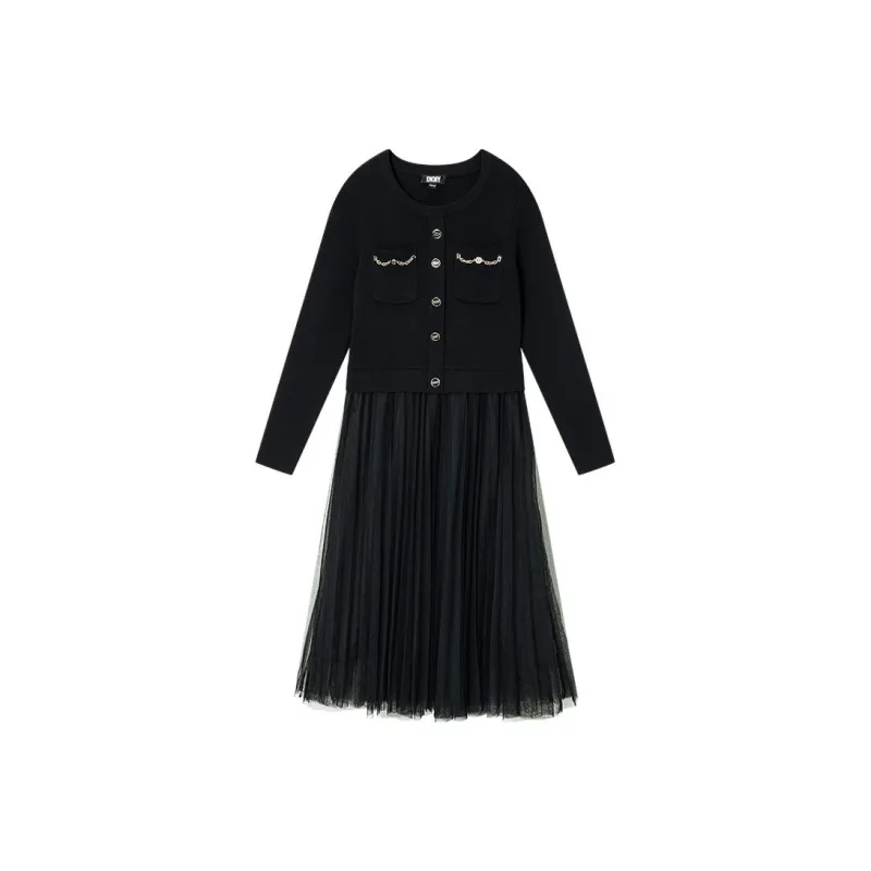 DKNY Long-Sleeved Dresses Women's Black-0