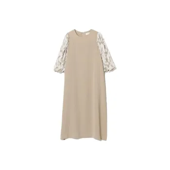 Beams Short Sleeved Dress Women's Light Umber