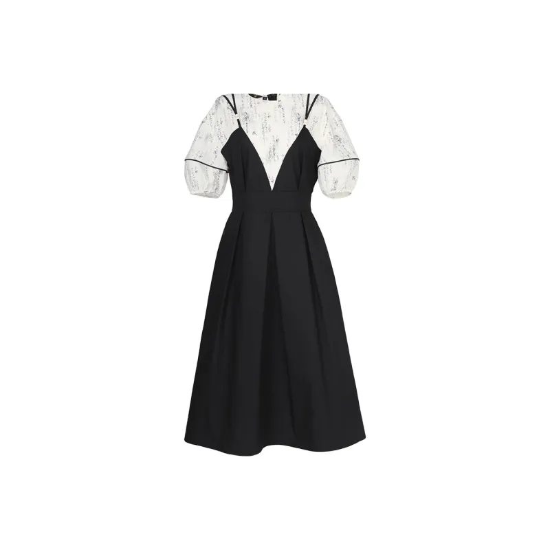 Duffy Fashion Short Sleeved Dresses Women's Black-0