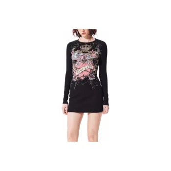 Ed Hardy FW24 Long Sleeved Dresses Women's Black