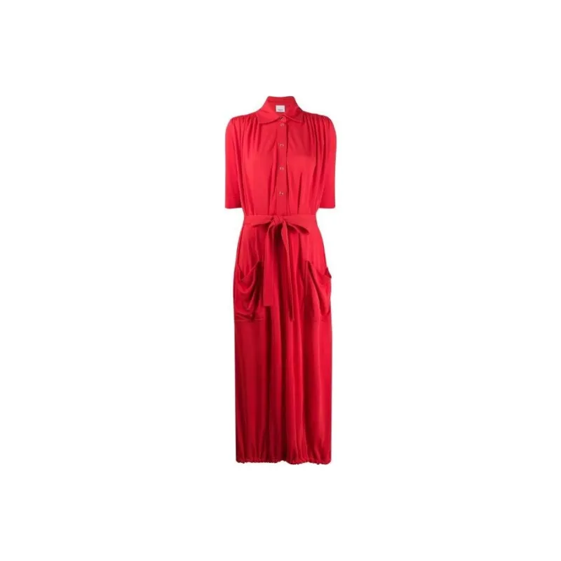Burberry Short-Sleeved Dresses Women's Red-0
