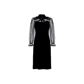 BESIONIA SS22 Long-Sleeved Dresses Women's Black